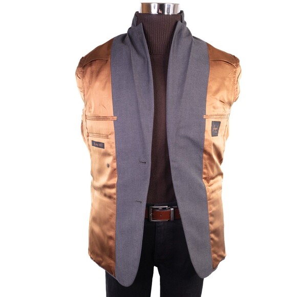 Joseph Jos A. Bank Men's Sz 38R Gray Solid Cotton/Wool Blend 2 Button Slim Fit - Picture 7 of 12